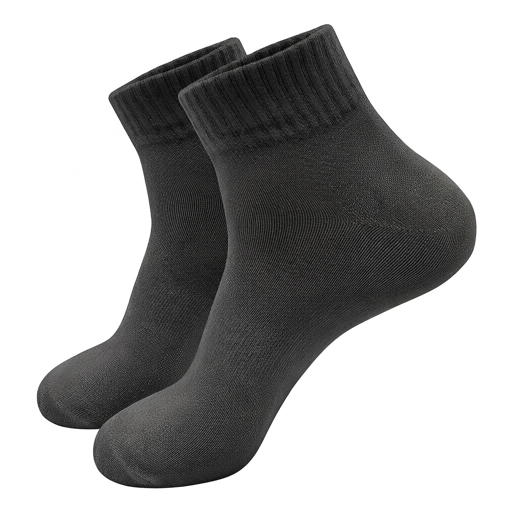 10-30 Paar Unisex Baumwollsocken | Quarter-Länge | Schwarz