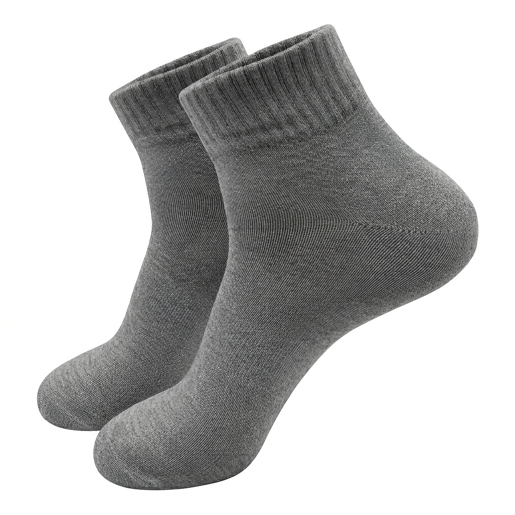 10-30 Paar Unisex Baumwollsocken | Quarter-Länge | Grau