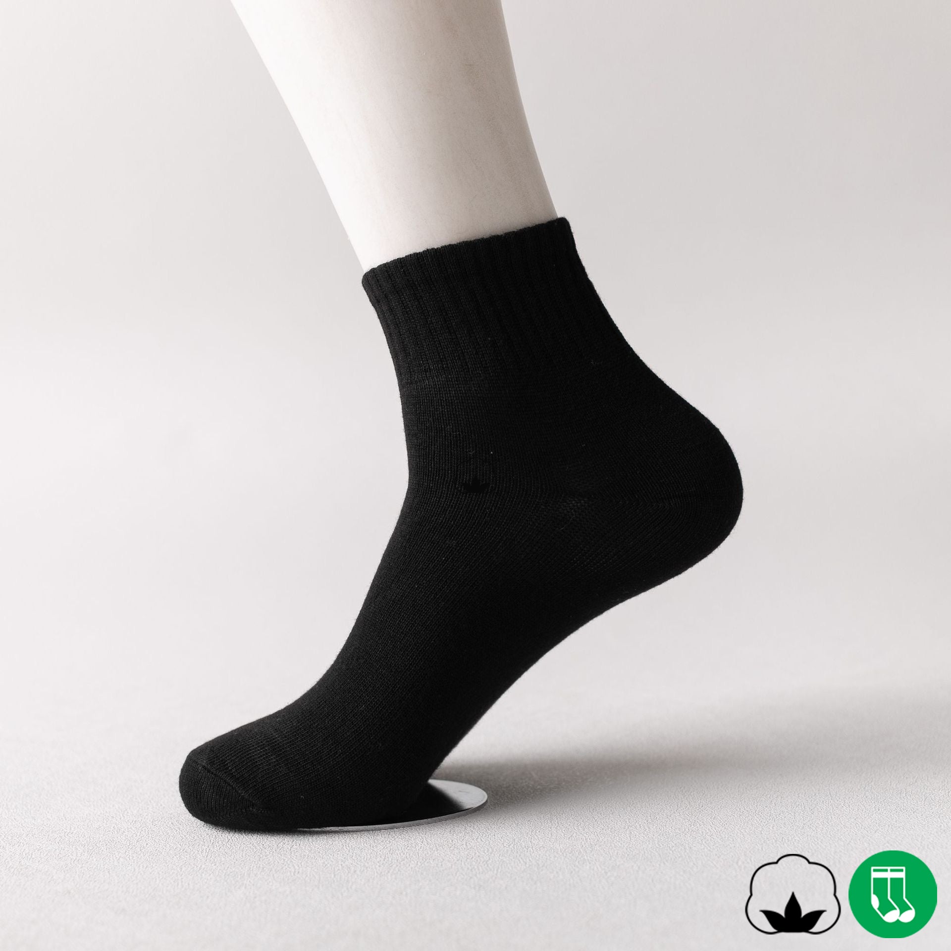 10-30 Paar Unisex Baumwollsocken | Quarter-Länge | Schwarz