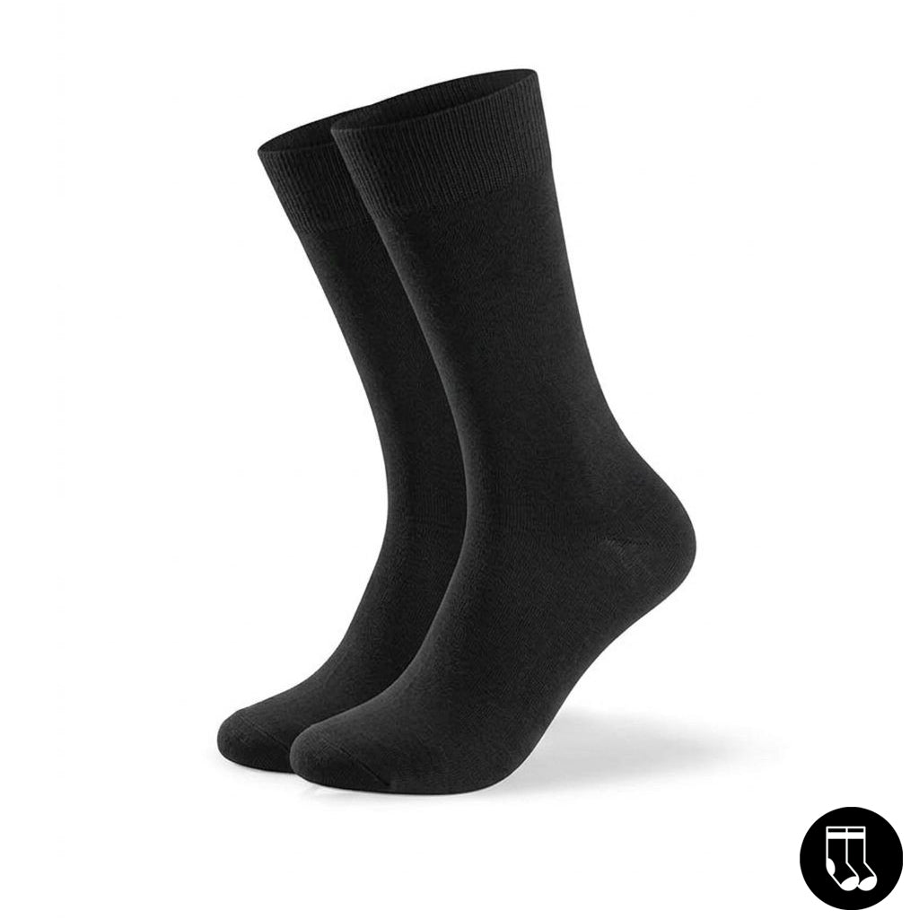 Herren Damen Baumwolle Business Socken Schwarz