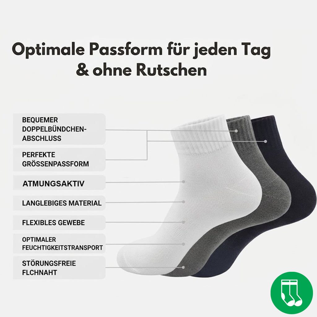 10-30 Paar Unisex Baumwollsocken | Quarter-Länge | Grau