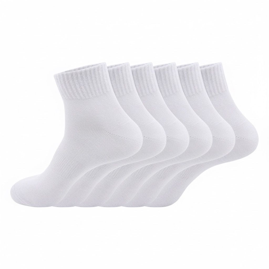 10-30 Paar Unisex Baumwollsocken | Quarter-Länge | Weiß