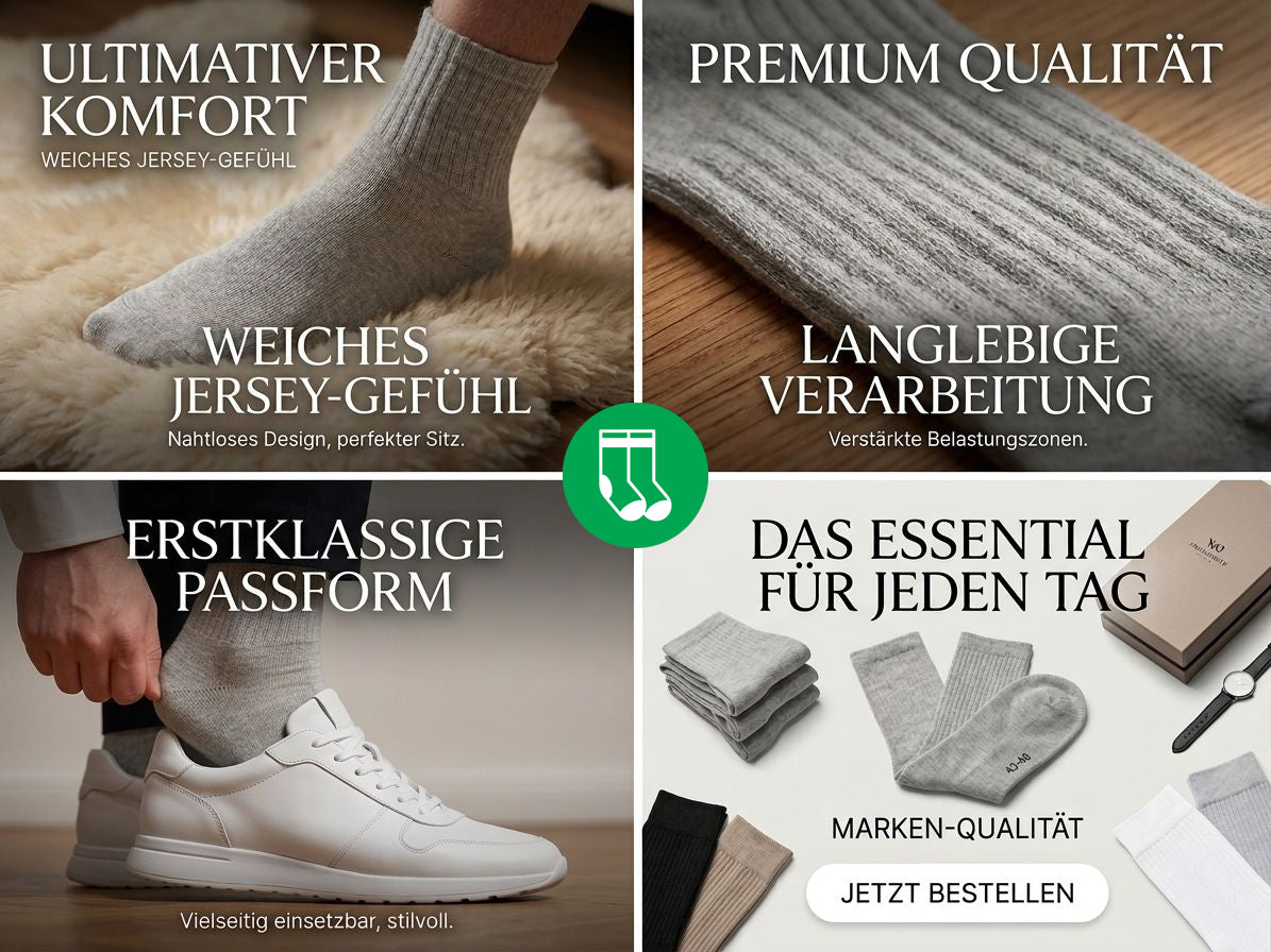 10-30 Paar Unisex Baumwollsocken | Quarter-Länge | Grau