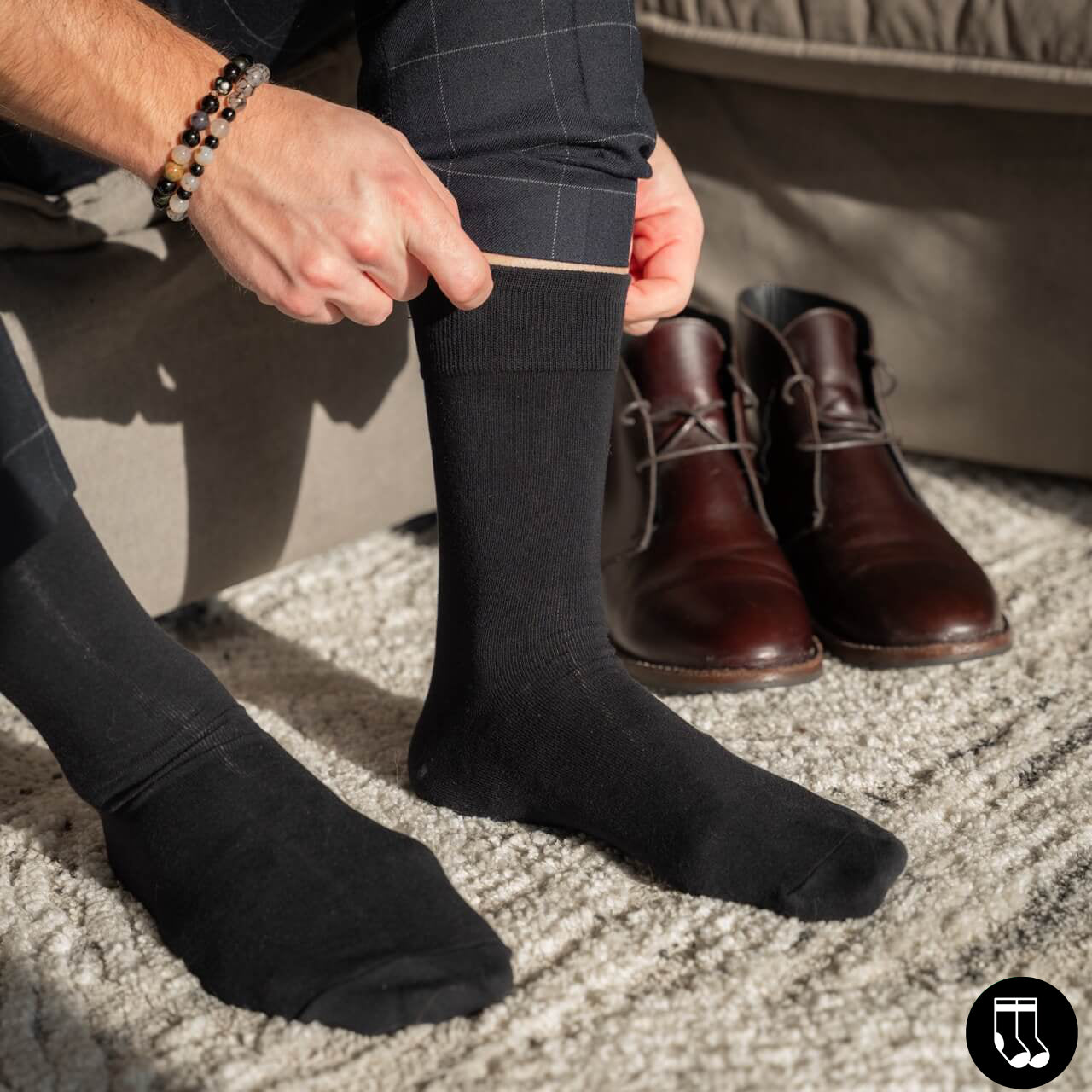 Herren Damen Baumwolle Business Socken Schwarz