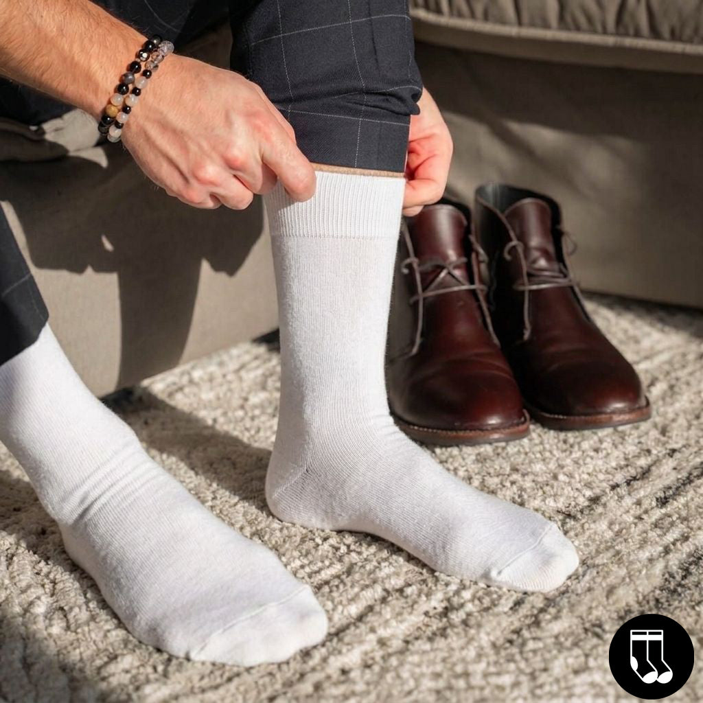 Kleido Herren Damen Baumwolle Business Socken Weiß