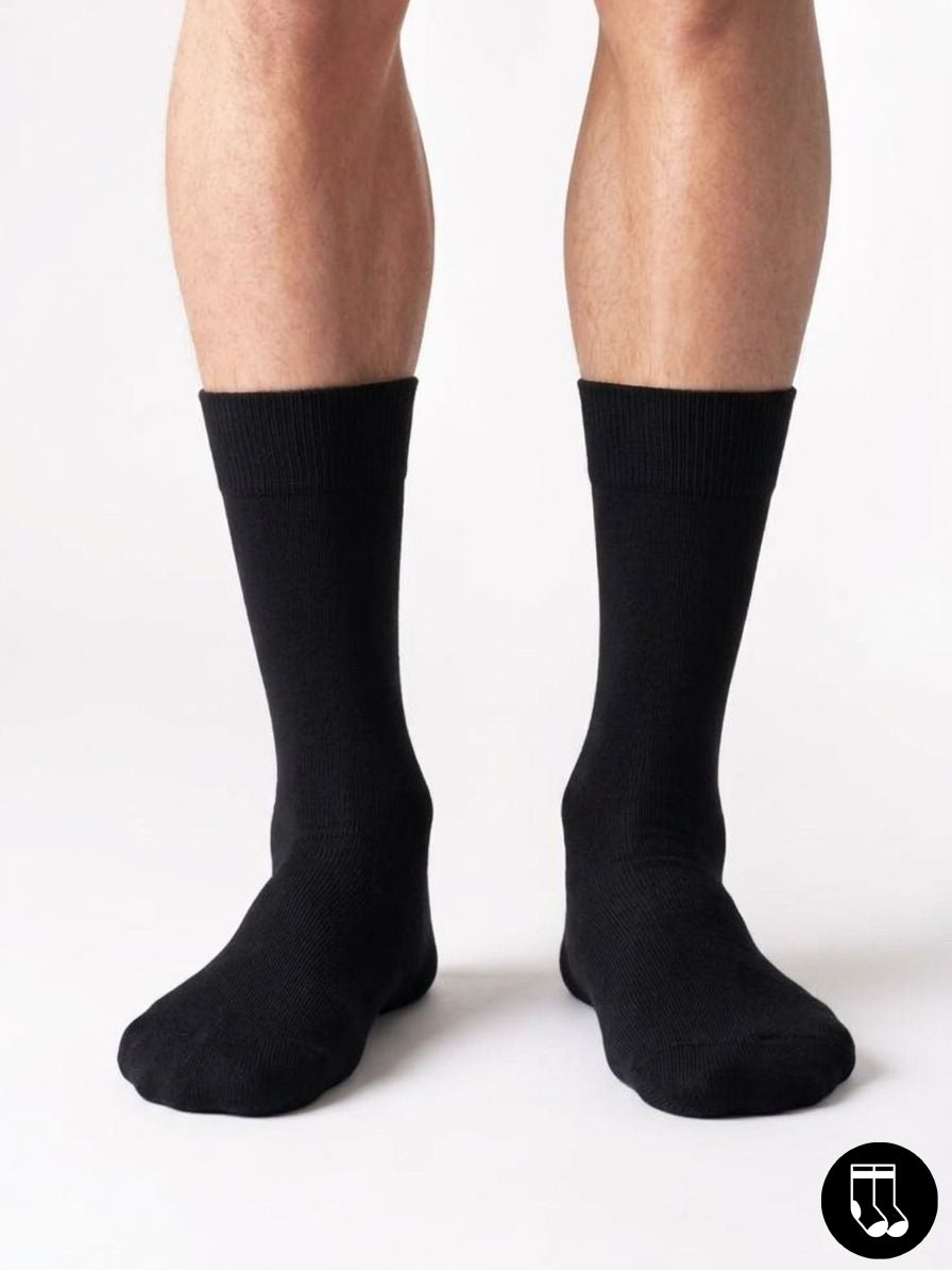 Herren Damen Baumwolle Business Socken Schwarz