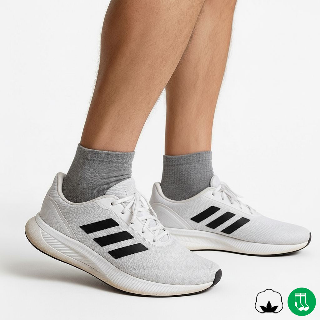 10-30 Paar Unisex Baumwollsocken | Quarter-Länge | Grau