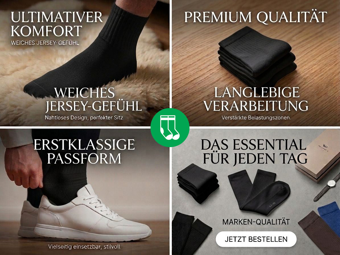 10-30 Paar Unisex Baumwollsocken | Quarter-Länge | Schwarz